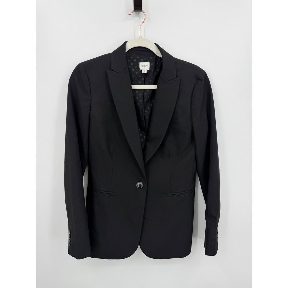 J.Crew Ruby Blazer Women 2 Black Single Button AS672 FA20
